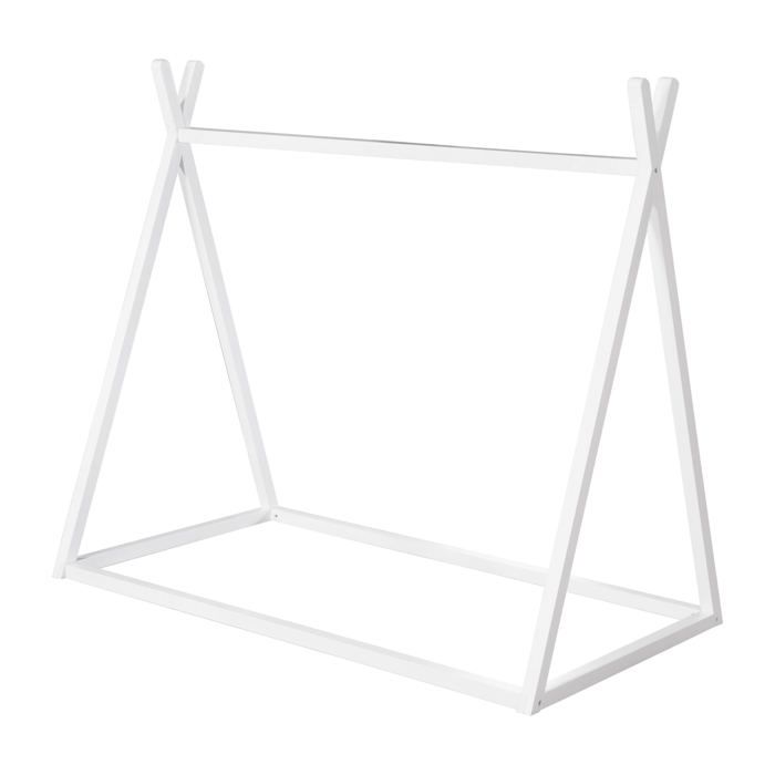 Lit Tipi 70 x 140 cm pour Enfants ROBA - Bambou Certifié FSC - Lit Indien pour Garçon et Fille - Bois Laqué Blanc Lit Tipi 70 x 140 cm pour Enfants ROBA - Bambou Certifié FSC - Lit Indien pour Garçon et Fille - Bois Laqué Blanc