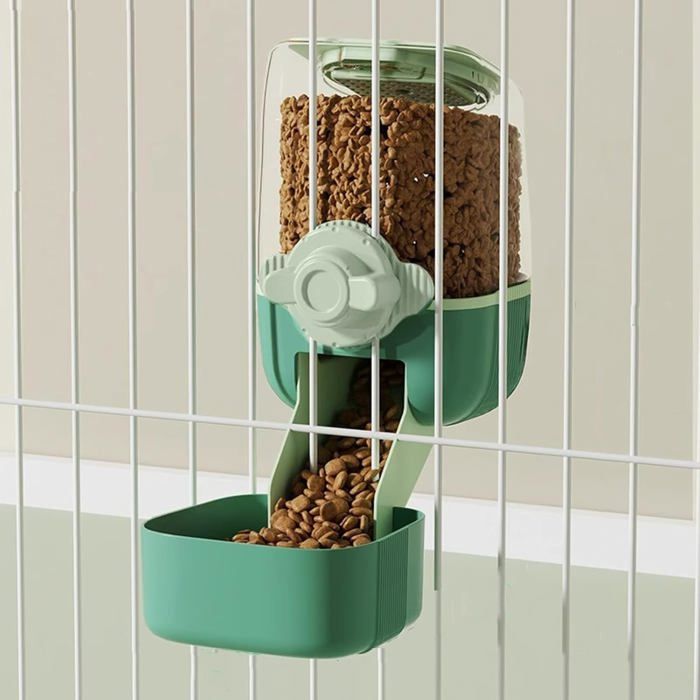 Mangeoires automatiques suspendues pour chiens et chats mangeoire automatique à gravité pour animaux(nourriture verte)
