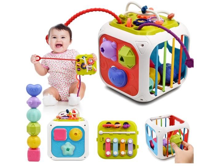 Jouet Bus Musical Bébé 12-18 Mois - Xylophone + Trieur Formes + à Tirer, Cadeau Fille 1 An