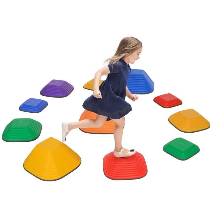 Pierres déquilibre pour enfants - AIYAPLAY - 11 pièces - empilable antidérapante - pour intérieure et extérieure - multicolore