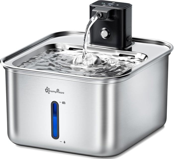 Meilleurs prix pour Fontaine A Eau Chat Inox,Fontaine A Eau Chat Sans Fil Avec Détecteur De Mouvement Et Pile,3L Fontaine À Eau Pour Chat Et Chien