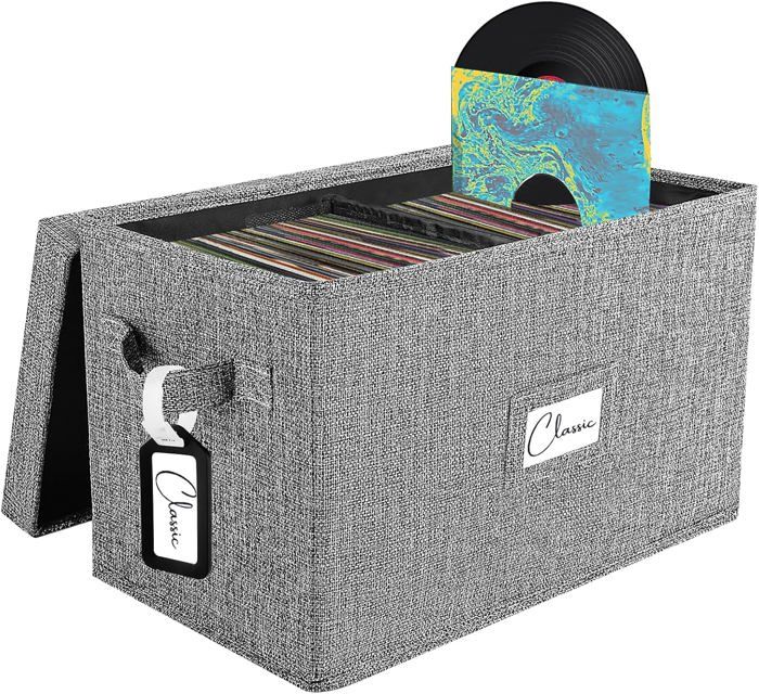 Woodoulogy Boîte de Rangement pour Vinyles 7