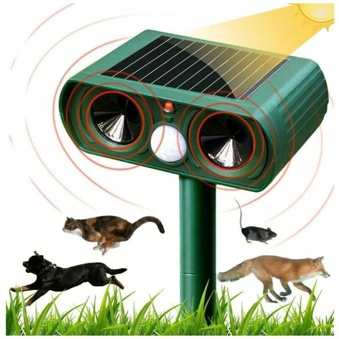 2X Répulsif Chat Extérieur-Répulsif Ultrason pour Chat Solaire Répulsif