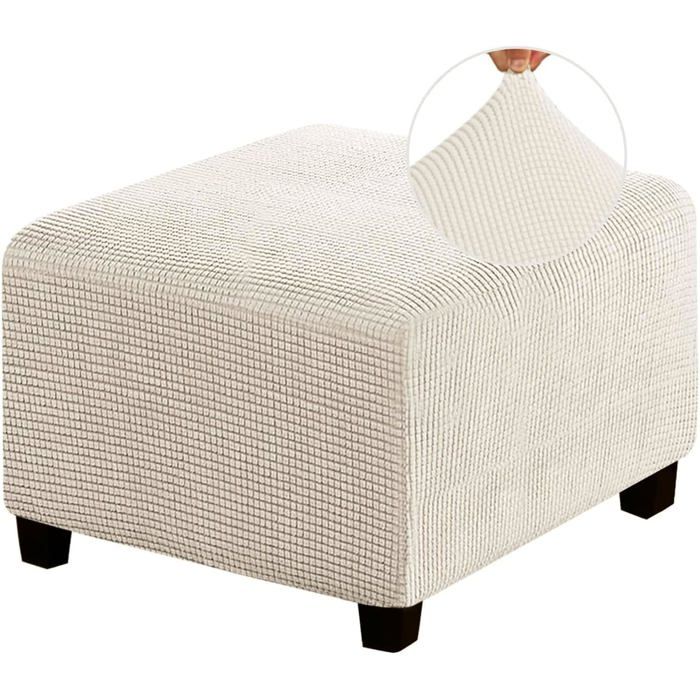 Housse de repose-pieds élastique housse de repose-pieds carrée adaptée au repose-pieds de salon (moyen beige)