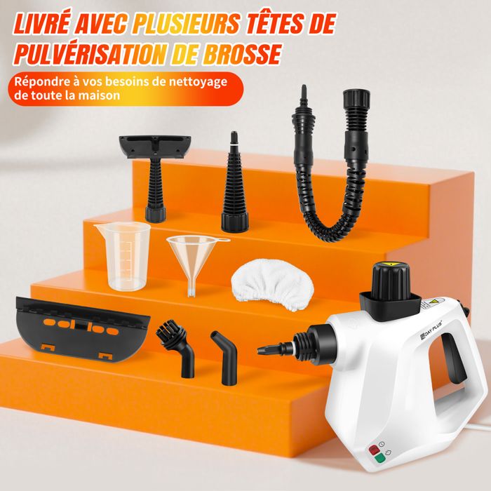 Nettoyeur Vapeur à Main 1000W Punaises de Lit DAYPLUS 32 Bar 100-110°C pour Cuisine/Salle de Bain/Maison/Auto/Tissus
