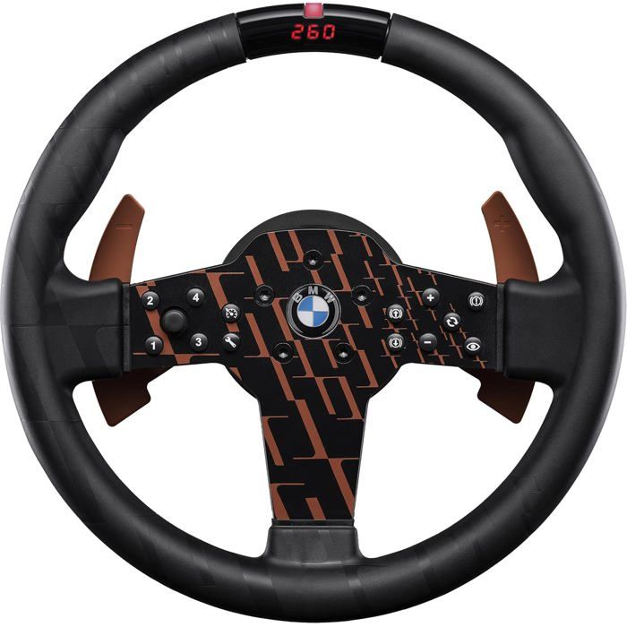 Volant de course - FANATEC - CSL BMW - Prise caoutchoutée - Palettes métal - LED RevStripe