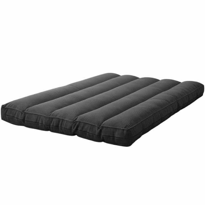 Futon déhoussable - 140 x 190 cm - Bananair - Gris foncé Futon déhoussable - 140 x 190 cm - Bananair - Gris foncé