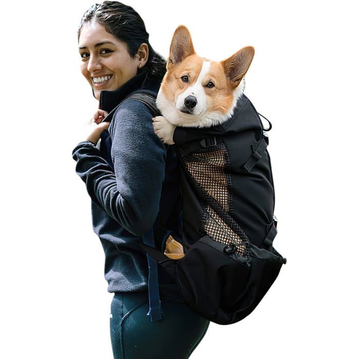 Sac à Dos Ventilé pour Chien - Réglable - Polyester - 20kg - Noir