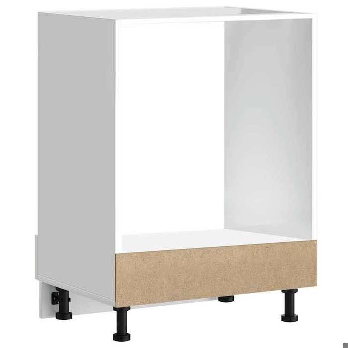 Moderne Placard de four Lucca SWEETY Meuble bas de cuisine blanc brillant bois ingénierie 60x46x81.5 cm BB974