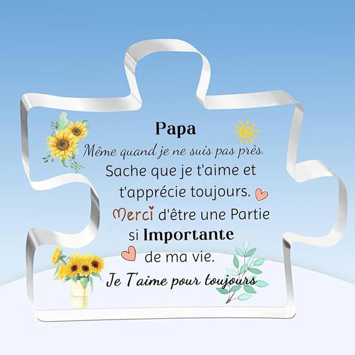 Puzzle Plaques Papa Fête des Pères Cadeaux Apprécier du2019Anniversaire Acrylique Signe Décorations Maison Souvenirs de Papa