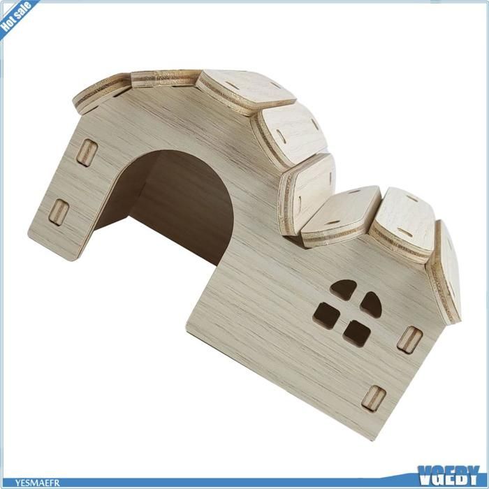 Meilleurs prix pour VGEBY maison de cachette de hamster en bois VGEBY animalerie jouet Nid de couchage à double dessus S 15x10x5cm / 5.9x3.9x2.0in