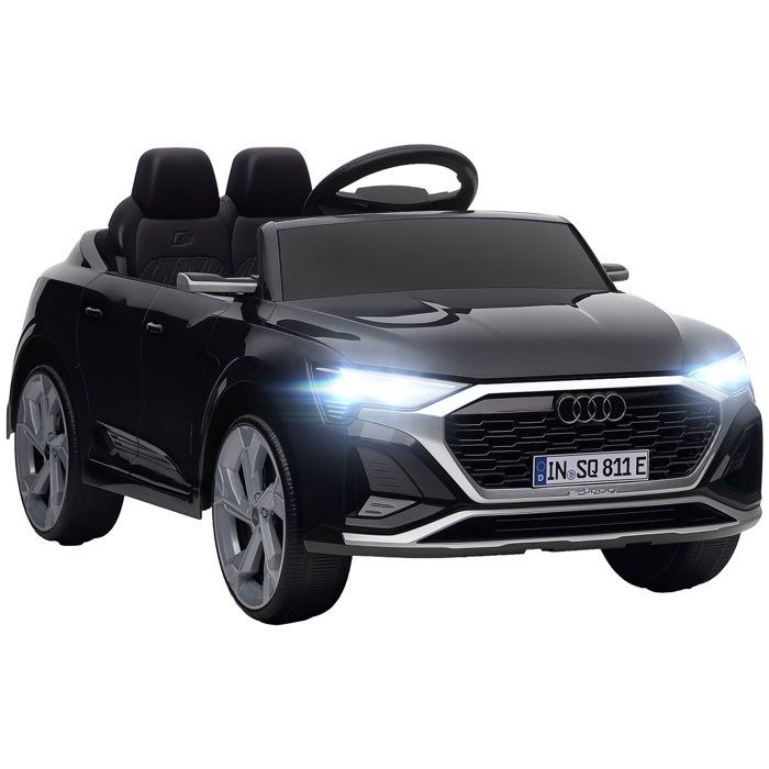 Voiture électrique enfants - AIYAPLAY - Licence Audi Q8 e-tron Sportback 12V - phares musique - 3-4 ans - 98x49.5x43cm - PP - noir