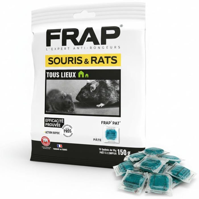 Pack 2X Raticide Professionnel Rats & Souris Diféthialone 025% – Appât Très Puissant Rats Résistants – Infestations Sévères Maiso
