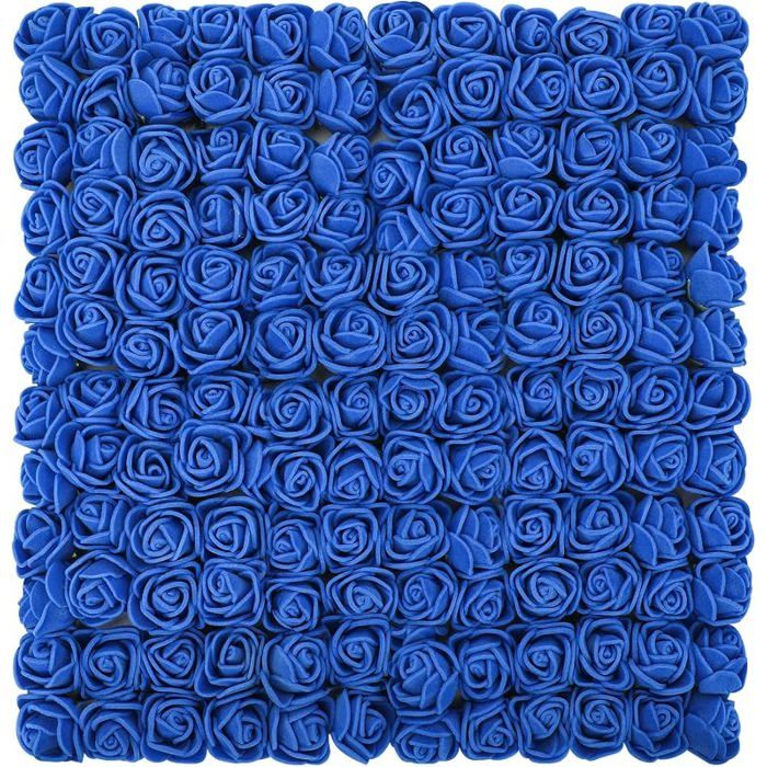 144 Pieces Bleu Fleurs Artificielles Rose en Mousse Petite Fausse Rose pour DIY Saint Valentin Mariage Fê FLEUR-PLANTE ARTIFICIELLE