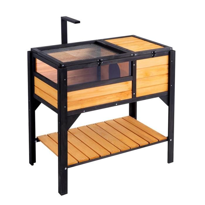 Maison pour Tortues Habitat pour Tortues Intérieur Extérieur Enclos en Bois pour Tortues avec Support dÉclairage Pieds de Suppor