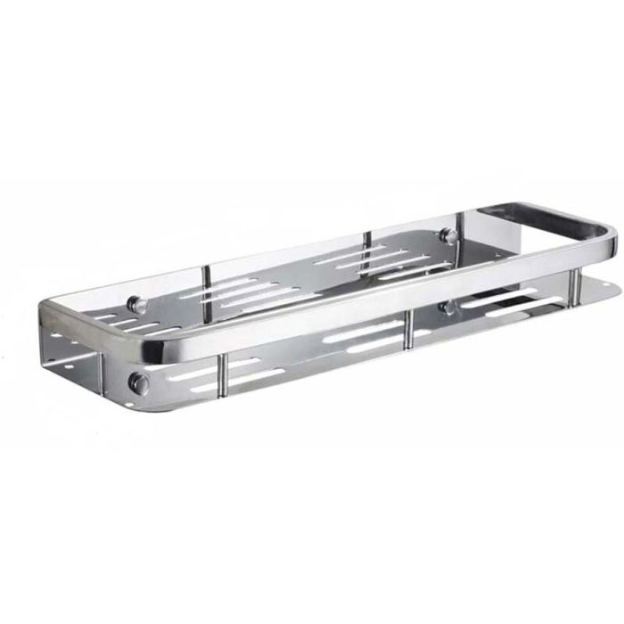 1 Étagère de douche Acier inoxydable SUS304 Finition chromée Panier mural rectangulaire Pour salle de bain et cuisine .