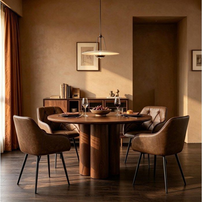 VUENOR Chaise de salle à manger avec accoudoirs 45 5x45x83 5 cm marron – rembourrée lot de 2