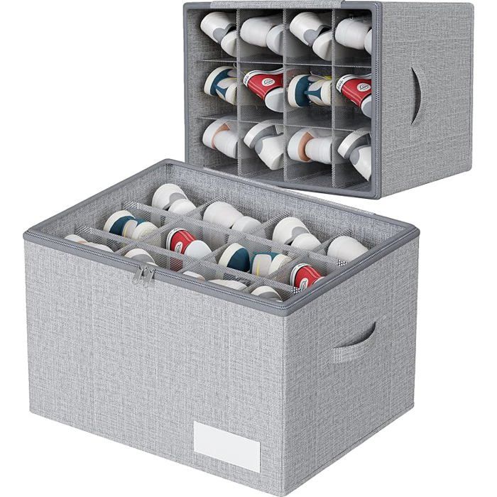 Organisateur Chaussures Convient à 12 Paires Grande Boite Rangement Chaussures Pcard Support Gris 43 HOUSSE DE RANGEMENT - HOUSSE S