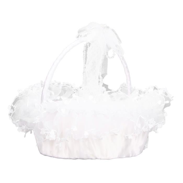 Panier De Fleurs Pour Mariage - Avec Poignée Et Bord En Dentelle - Pour Lancer Des Pétales Ou Offrir Des Bonbons - 9