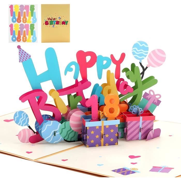 Carte d'anniversaire Pop-up 3D Recyclable Cartes Anniversaire 3D Carte  Happy Birthday Pop Up avec Musiqu et Lumière pour Mère[S284] - Cdiscount  Beaux-Arts et Loisirs créatifs