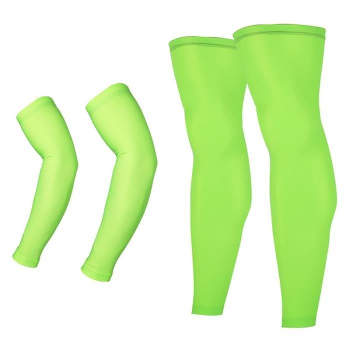 Vert fluo L Chauffe bras et jambi res de protection UV pour