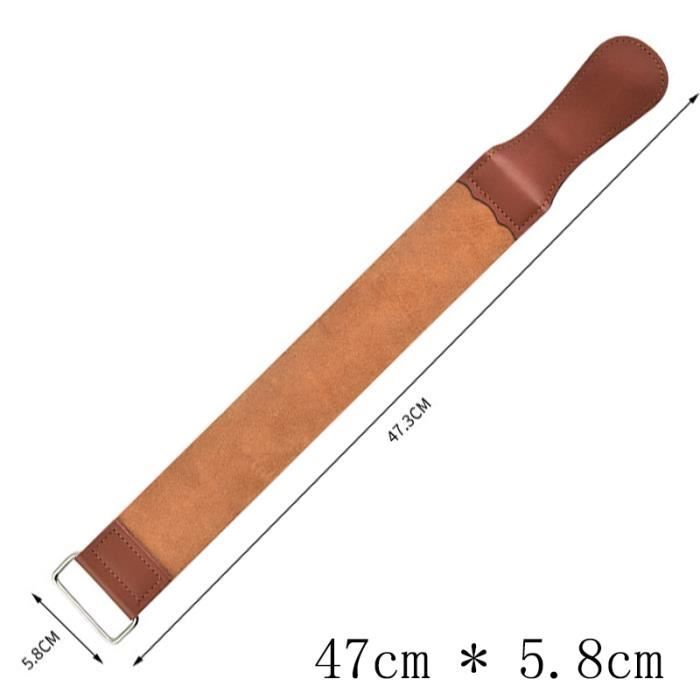 Cuir à Affûter Couteaux – Planche Aiguisage Double Face En Cuir PU Avec Produit De Polissage (21,5 Cm)