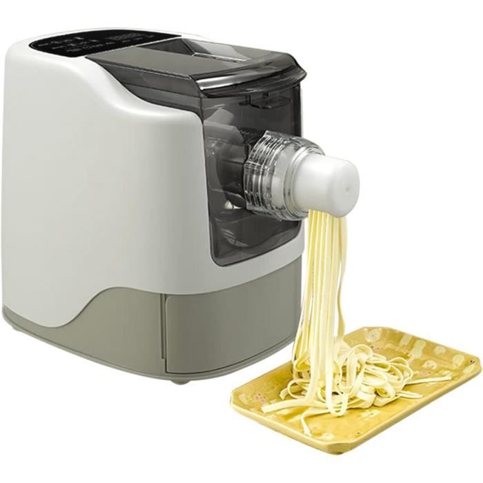 Machine à Pâtes Électrique 180W Automatique - 9 Disques Pâtes Fraîches Spaghetti Fettuccine Penne Blanc