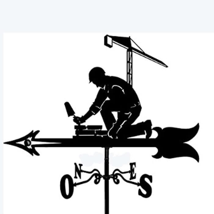 Girouette Décorative Bateau Pirate En Fer - 60,5x33x29 Cm, Noir, Ornement Météo Rétro