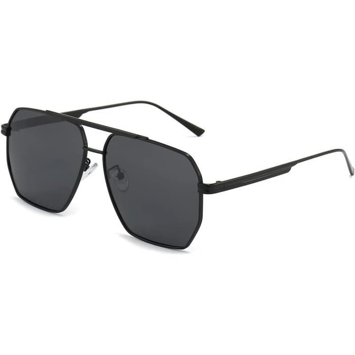Lunettes De Soleil Homme Polarisees Classiques Lunette De Cyclisme Femme Retro Carrees Metal Sports Vintage Uv400 Dore Noir u10181 Achat Vente lunettes de soleil Cdiscount