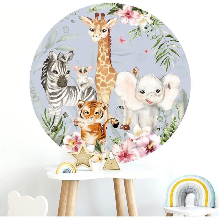 Little Deco Deursticker safari dieren met naam muursticker baby Little Deco Deursticker safari dieren met naam muursticker baby