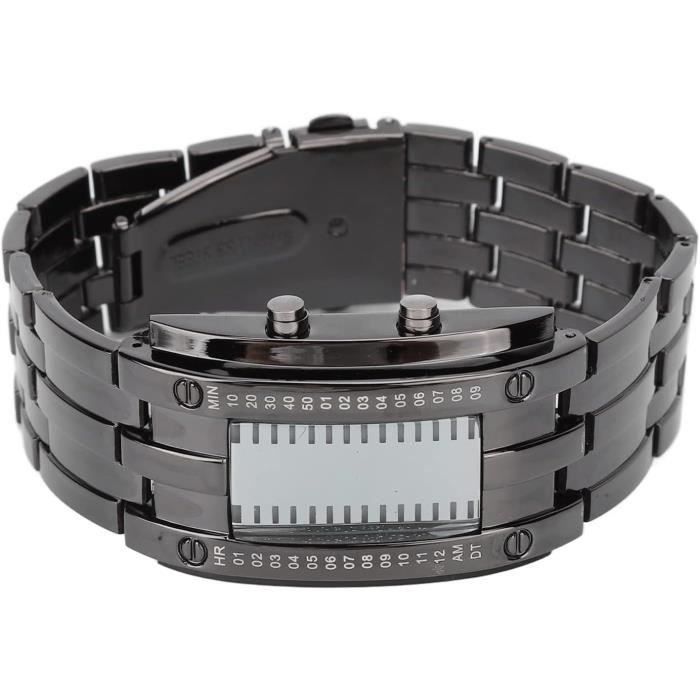 Binary Matrix Blue Led Digital Watch Mens Classic Creative Fashion Montres Bracelets Led Digital Bracelet Watch p6724 Noir2 Classique Achat vente montre Homme Adulte Neuf Black Friday Cdiscount