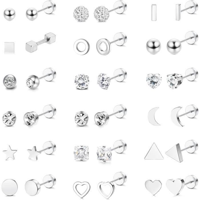 1 P PUCES STRASS 4,5mm DORE BOUCLES D'OREILLES ACIER INOXYDABLE HYPOALLERGENIQUE