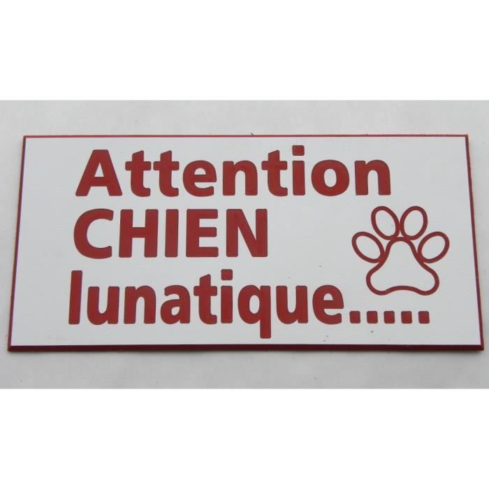 Plaque ATTENTION AU CHIEN ROUGE adhésive, 4,90€