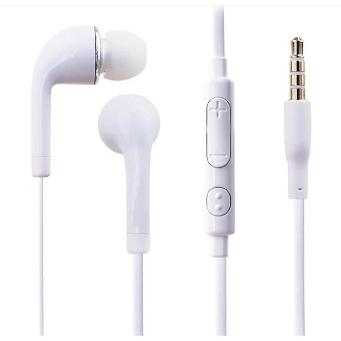 Ecouteurs Samsung Blanc Kit main libre filaire avec micro - Cdiscount  Téléphonie