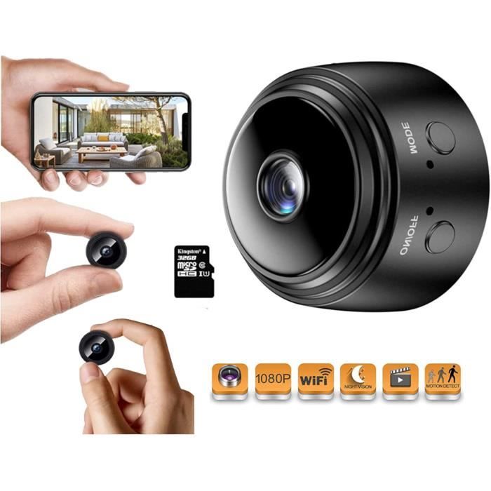 Mini Camera Cachee Enregistreur Petite,Full HD 1080P Micro de Surveillance  WiFi,Caméra Video Sécurité Bébé
