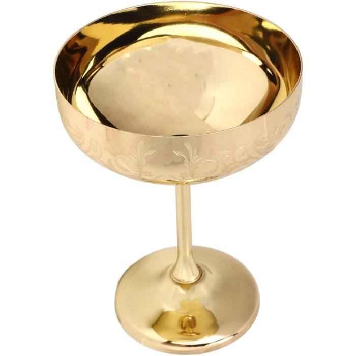 MISNODE Gobelet De 200 Ml Flûtes à Champagne En Acier Inoxydable Verres à Champagne 18 Oz Verres à Cocktail Tasse à Boire Pour Fête De Mariage Pique- Nique Dégustation De Vin(Plaqué Cuivre