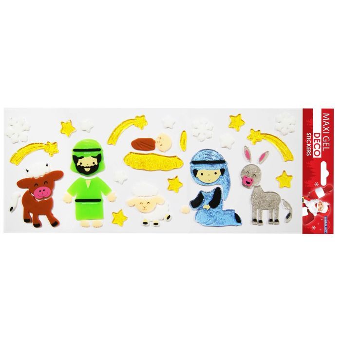 Stickers gel Noël pour fenêtres Crèche de Noël Cdiscount Maison