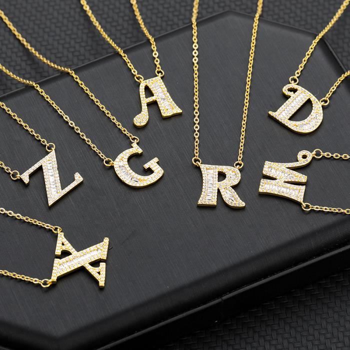 10k or Blanc Lettre /"V/" initial Diamond Disc Charme Collier Pendentif
