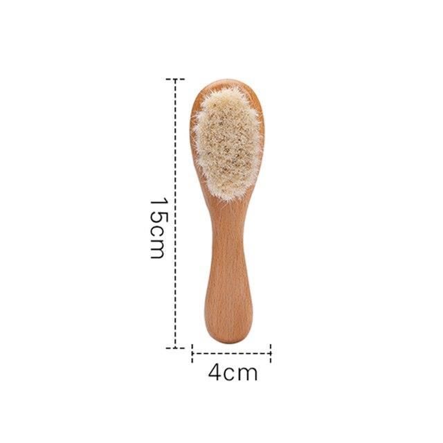 Soins bébé Brosse à cheveux avec poignée en bois souple Soies peigne tête de massage bébé bébé brosse à cheveux Soins bébé Brosse à cheveux avec poignée en bois souple Soies peigne tête de massage bébé bébé brosse à cheveux