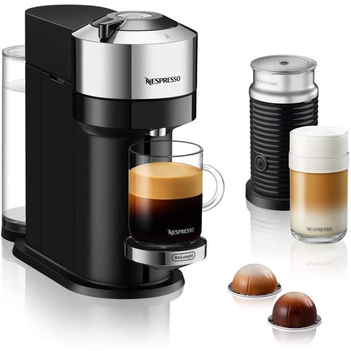 MACHINE A CAFE DeLonghi Nespresso Vertuo Next ENV 120CAE Machine agrave cafeacute avec mousseur agrave lait Aeroccino Chromeacute69