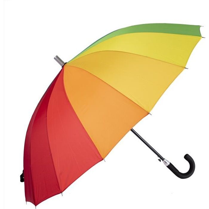 parapluie  rayé arc en ciel   manche bois    neuf 