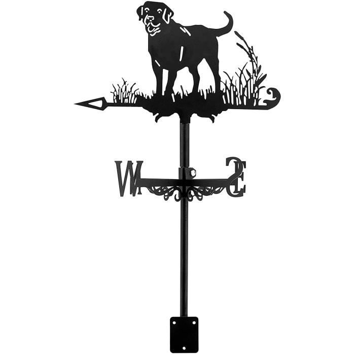 Girouette Toit Chien Teckel - Ornement Jardin Indicateur Vent Décoration Extérieure Métal