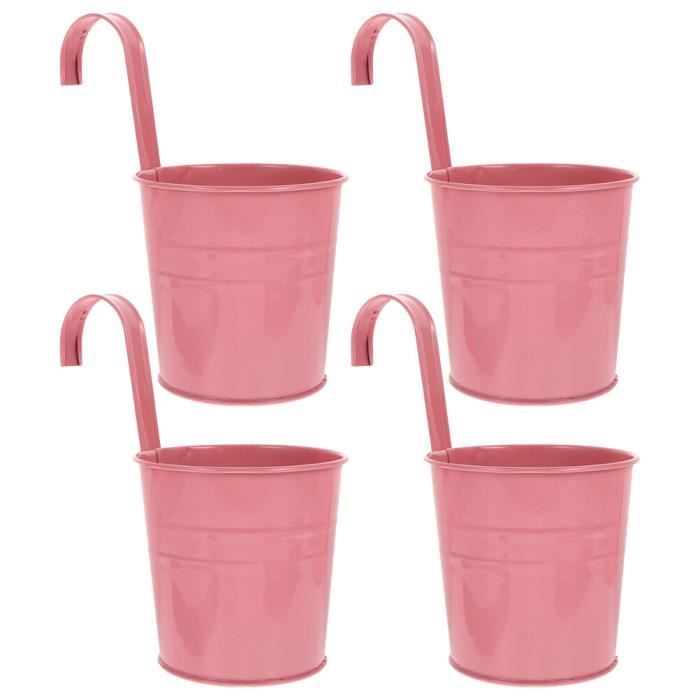Pots De Fleurs Suspendus Lot De 4 Pots De Fleurs à Suspendre En Métal Noir Avec Crochet Amovible Pour Extérieur, Intérieur, Clôture, Balcon, Jardin, Décoration De La Maison | Leroy Merlin Pot