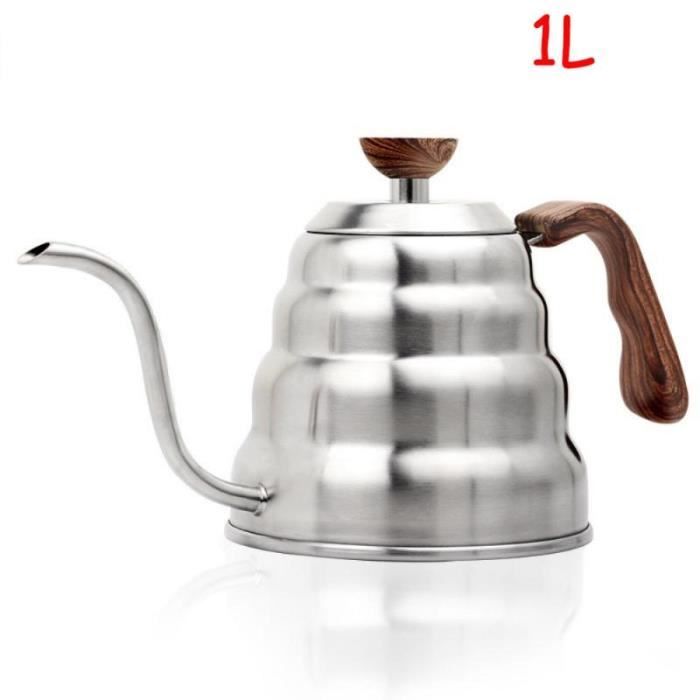 Bouilloire Col De Cygne 1,2L Avec Thermomètre - Acier Inoxydable Pour Café Et Thé - Bec Précis Sans Goutte - Pour Cuisinière Gaz/induction