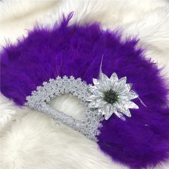 Éventail Plume blanche mariage blanc | Boutique Magique