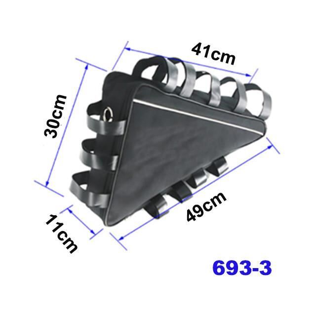 Sac De Batterie Triangulaire Pour Vélo électrique 36V/48V/60V/72V – Grande Capacité, Nylon Résistant Aux éclaboussures, Installation Facile, Tailles S Et L Disponibles