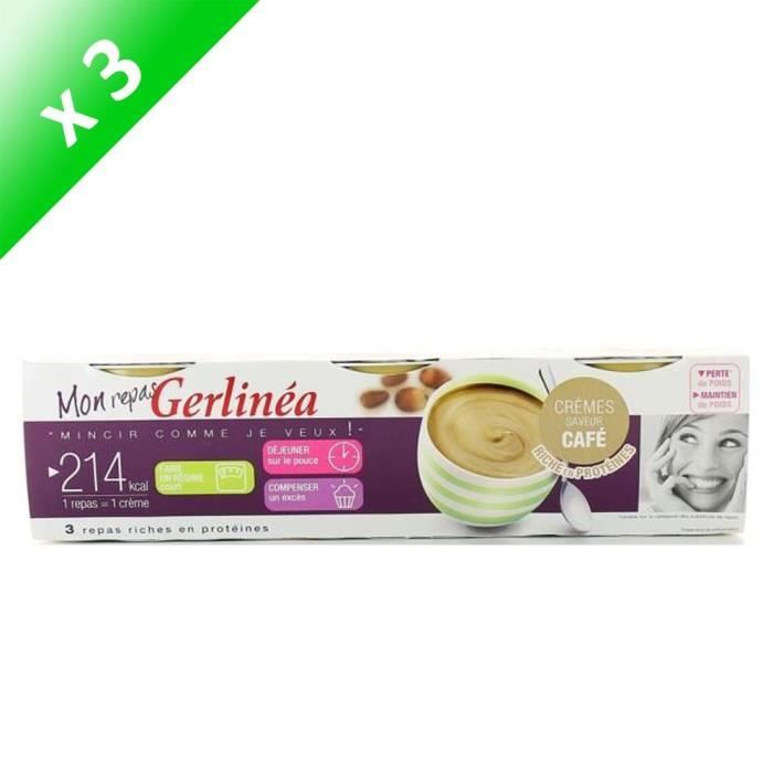 LOT DE 3] GERLINEA Crème substitut de repas, saveur café - 3x 210