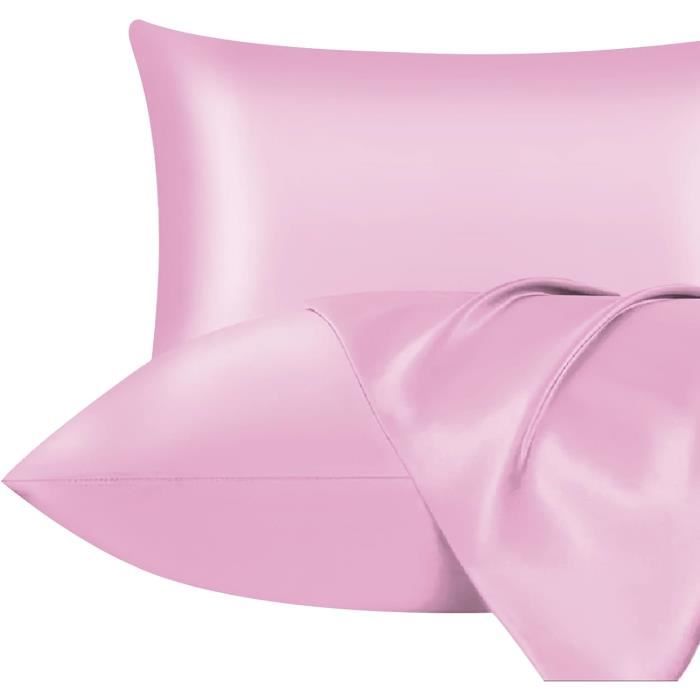 ENETIX Lot De 2 Taies D'oreiller En Satin De Soie Pour Cheveux Et Peau ENETIX Lot De 2 Taies D'oreiller En Satin De Soie Pour Cheveux Et Peau