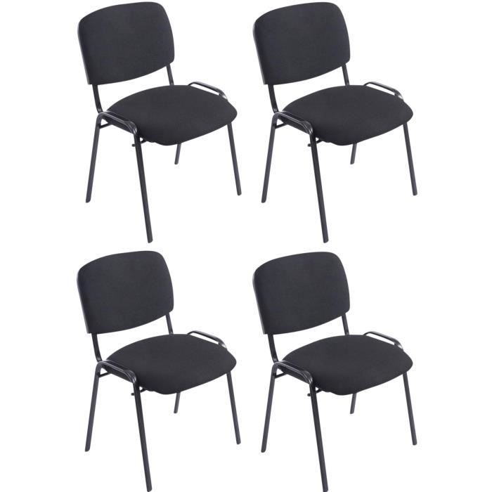 -CLP-Lot de 4 Chaises empilables XL Ken en Tissu avec Pieds en métal-Array