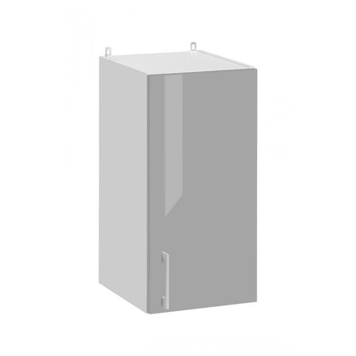 Meuble haut de cuisine Eco Gris Brillant 1 porte L 30 cm - Cuisineandcie